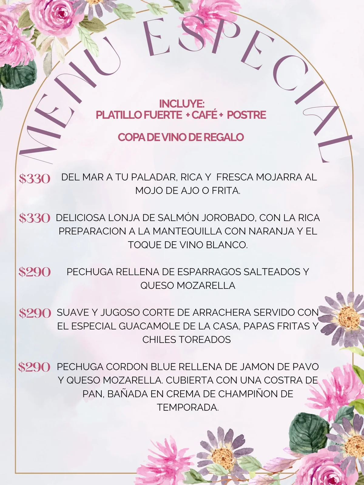 Menú especial